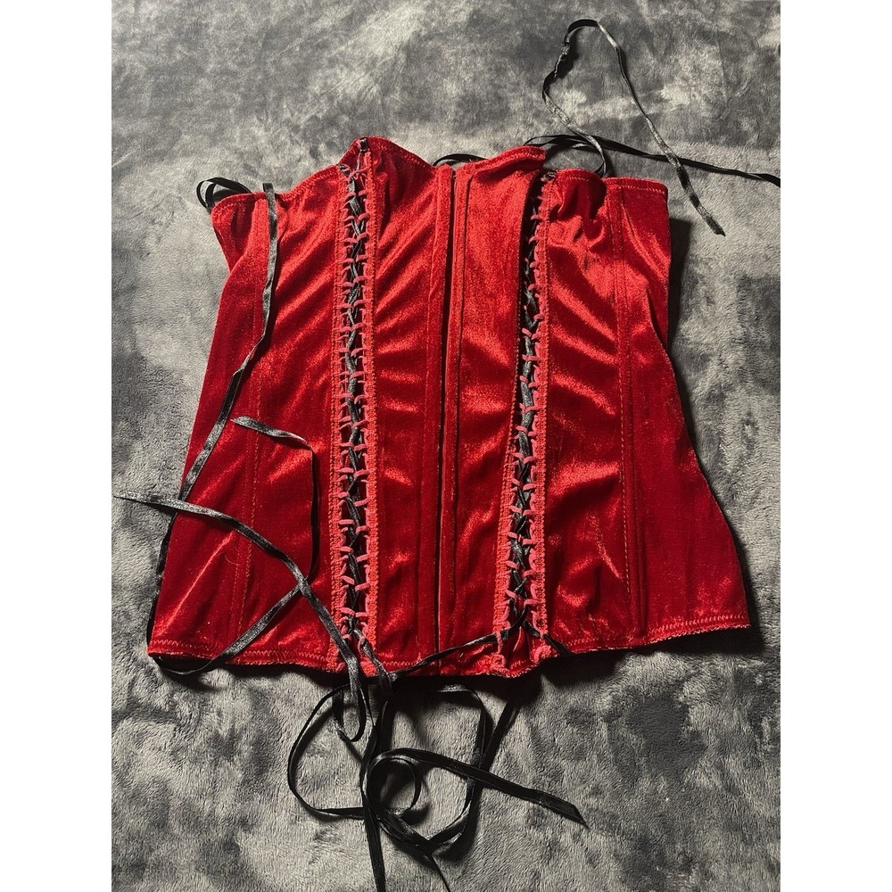 Torrid Vintage Red Velvet Corset Size 2 Whimsigoth Y2K
